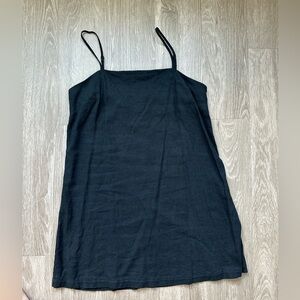 A new day black linen shift dress size S